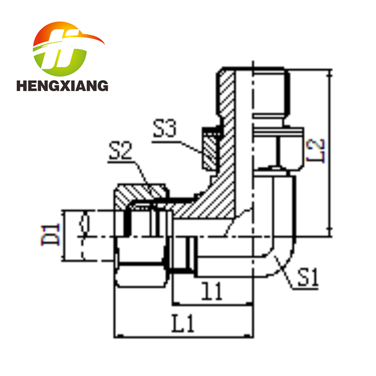90°弯公制外螺纹可调向柱端 1DH9-OG/RN