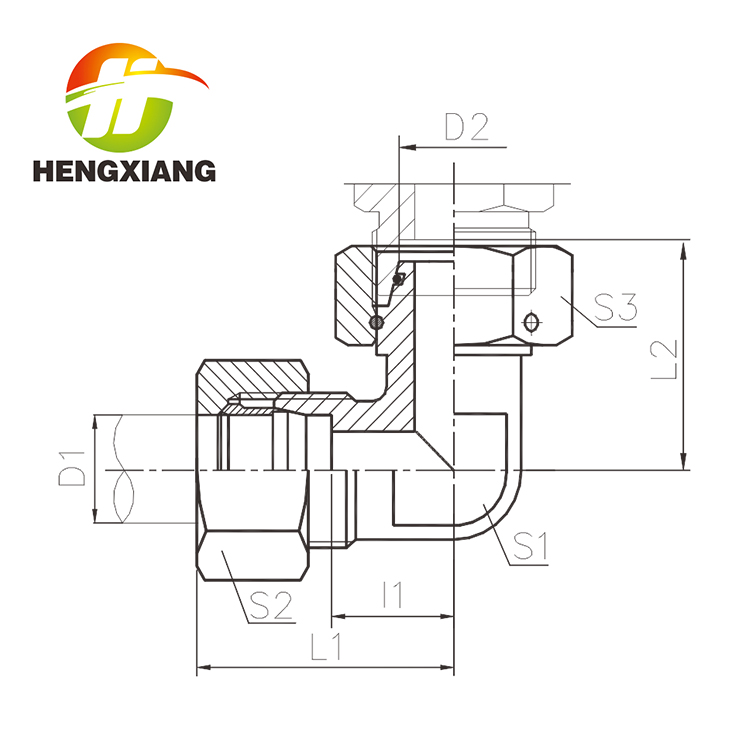 90°弯外螺纹内螺纹转换接头 2D9-RN